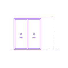 Buildings Sliding Doors Multi Slide Door Pocket 2 Panels Line Tracing Svg Vector, Free Vectors File